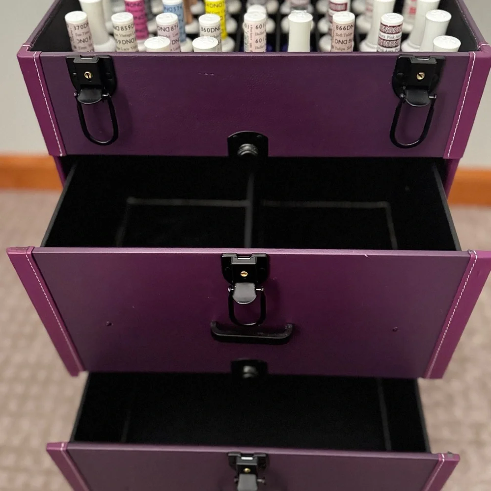 Elegant Purple Rolling Makeup Organizer